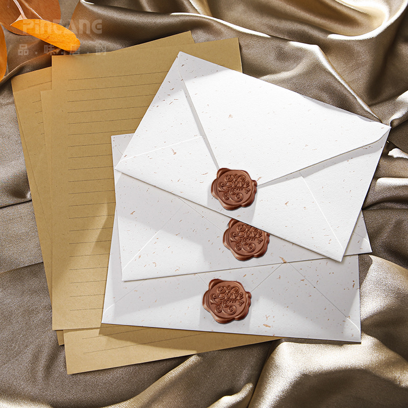 品唐浪漫情书信封牛皮信纸套装