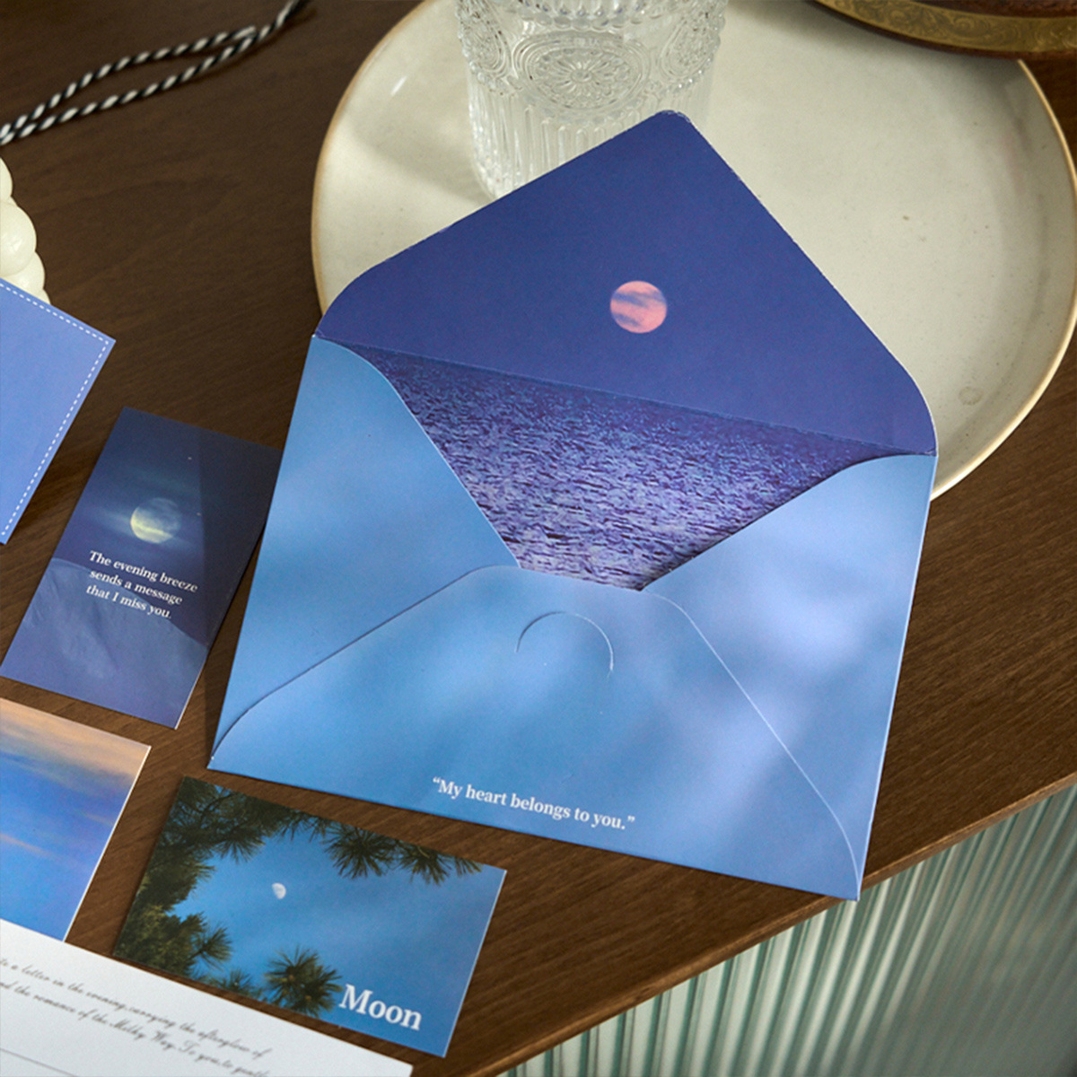 风月无边信封信纸套装高颜值文艺浪漫生日祝福告白情书信笺礼物