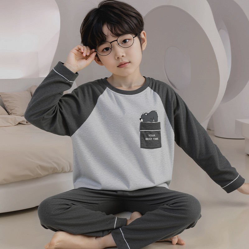 儿童卡通小学生长袖全棉家居服