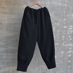 男冬棉花棉裤棉麻长裤哈伦裤禅修打坐保暖束脚裤休闲青年流行时尚