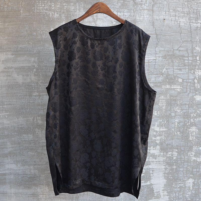 三世一木寬松夏季套頭提花無袖衫