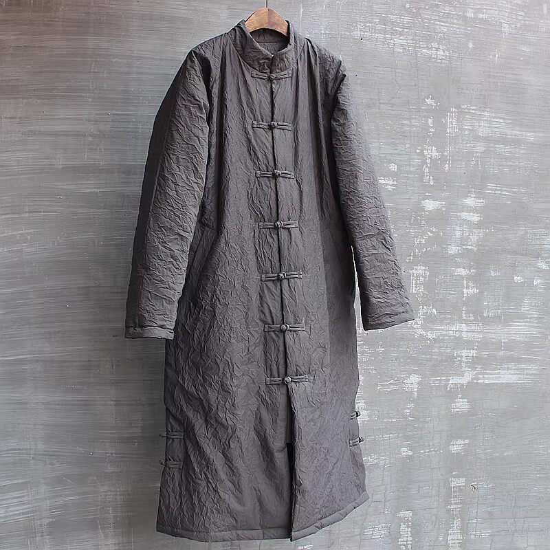 三世一木冬季唐装连肩袖羽绒服
