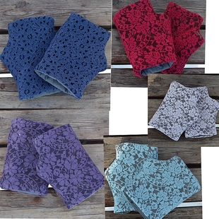 三世一木原创复古中性冬季半指手套棉花蕾丝个性小众文艺百搭