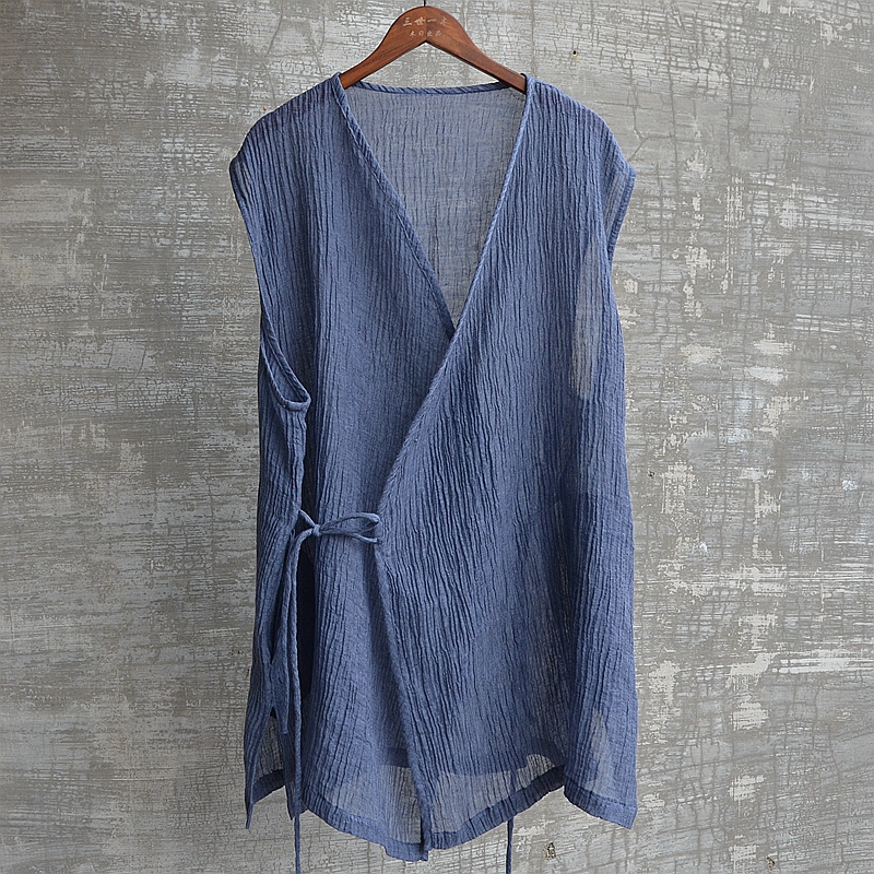 三世一木寬松夏季系帶褶皺面料