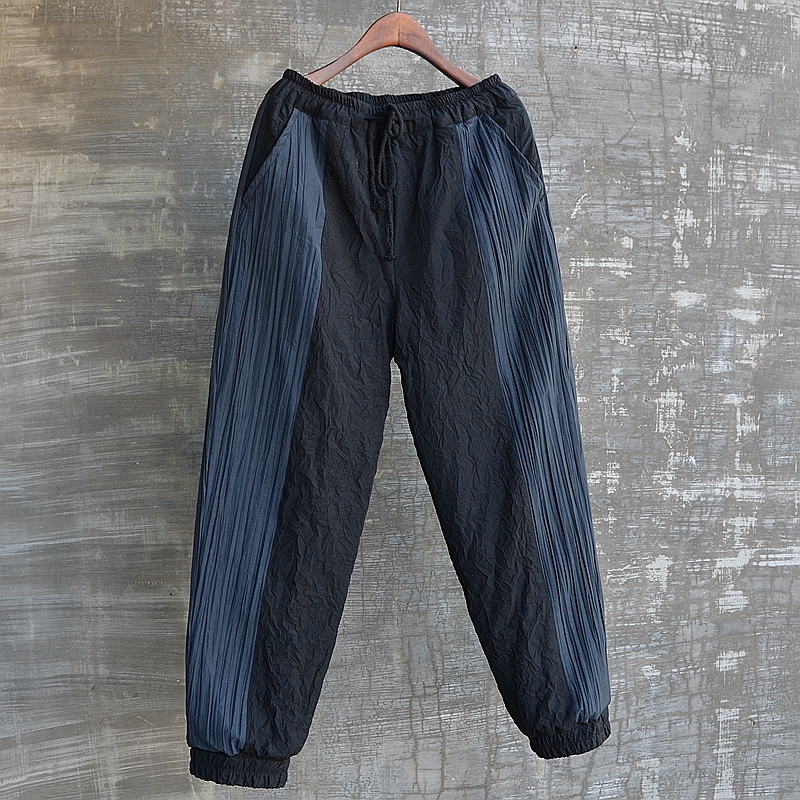 原创冬季男保暖棉花棉裤外穿时尚流行休闲小众大码显瘦束脚个性帅