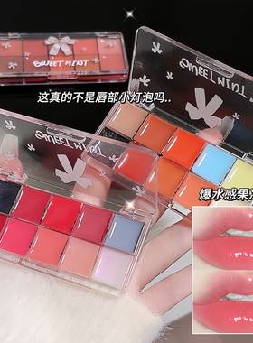 10色多色唇彩盘影楼化妆师学校专用唇釉口红盘滋润持久自然上色