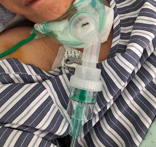 台湾进口 成人气切喷雾面罩/气管切开病人喉部面罩/气切雾化面罩