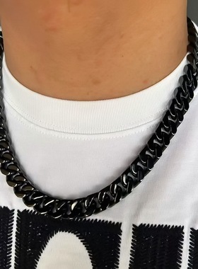 12mm欧美简约素链黑色单链条