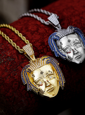 XXXTentacion人头像吊坠项链潮男