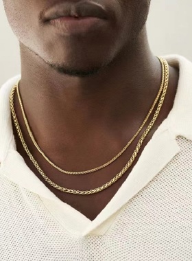 FAZA 大众款金链棕榈链男女潮流嘻哈锁骨链欧美街头冷淡风不掉色