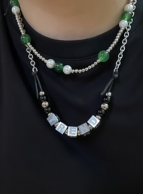 项链trend方块风张艺兴嘻哈情侣