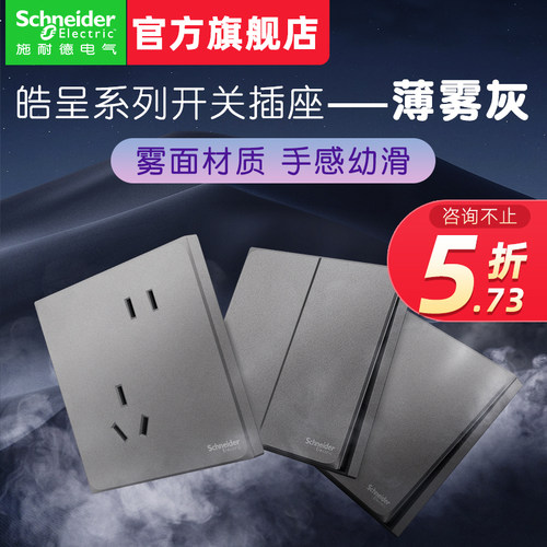 【施耐德官方旗舰店】开关插座灰