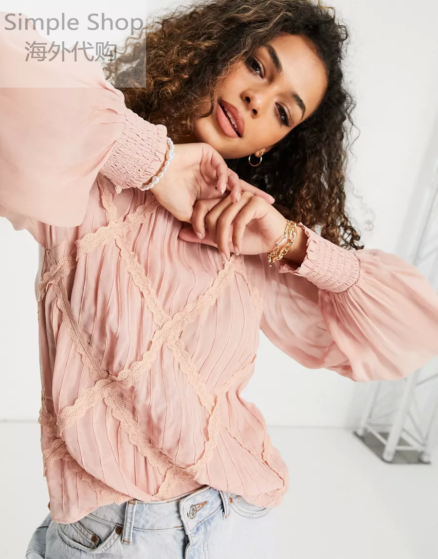 asos英美代购 Topshop腮红褶边衬衫长袖上衣|ruв категории Женская одежда, футболка - от Buy2taobao.com для оказания профессиональной услуги покупки агента Taobao