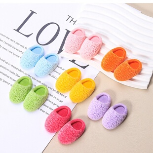 娃娃屋配件微缩场景模型小孩迷你玩具小红书抖音同款植绒迷你拖鞋