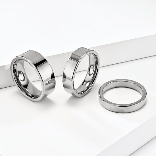 男女钨钢光面素色简约戒指不掉色