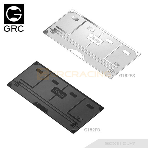 GRC SCX10 III CJ-7尾门不锈钢装饰片 金属仿真车壳防护#G182FS/B