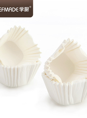 CHEFMADE学厨耐高温4号方形蛋糕纸杯纸托纸垫马芬纸杯包装纸100个