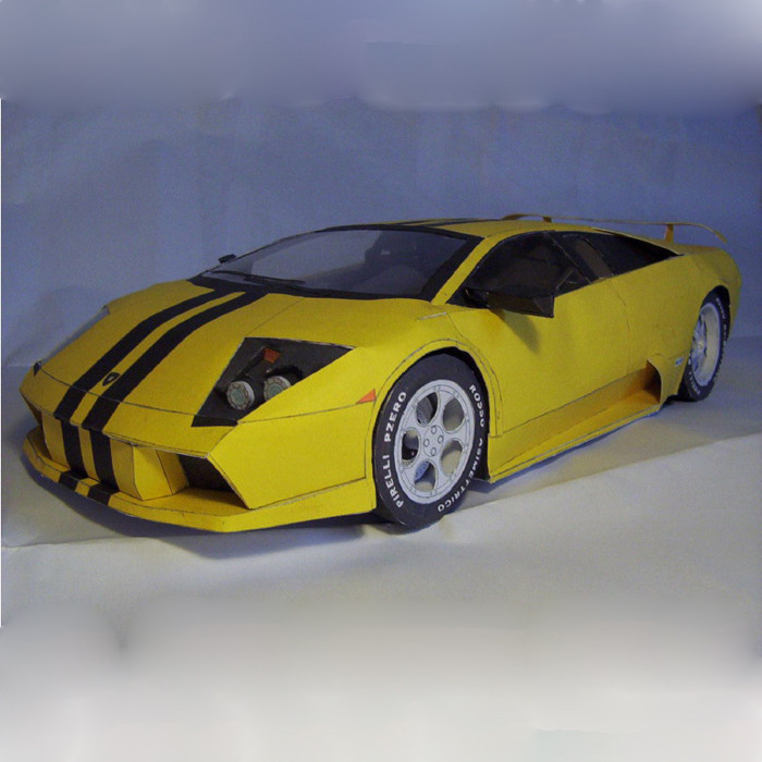 仿真兰博基尼跑车汽车3d立体纸模型diy手工制作儿童折纸益智玩具