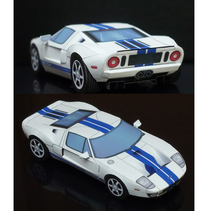 仿真福特gt超跑小汽车3d立体纸模型diy手工制作儿童益智折纸玩具