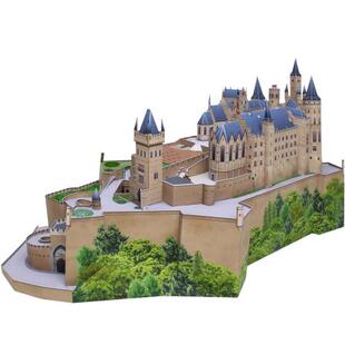 欧洲德国建筑霍亨索伦城堡3d立体纸模型DIY手工制作儿童益智折纸