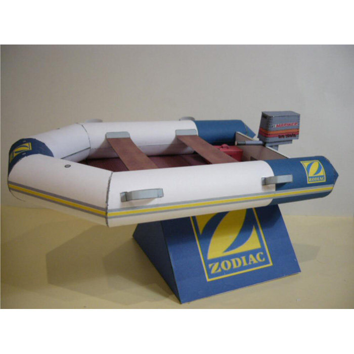 仿真橡皮艇快艇气垫船3d立体纸模型diy手工制作儿童折纸益智玩具