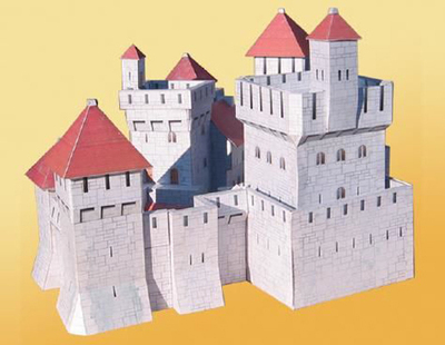 中世纪城堡要塞建筑3d立体纸模型