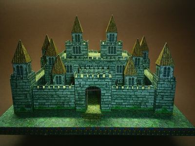 中世纪小城堡要塞城楼立体纸模型