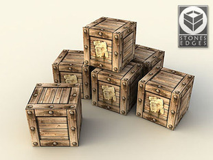 木箱箱子纸箱场景搭配3d立体纸模型DIY手工制作儿童益智折纸玩具