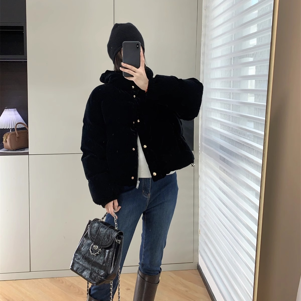 90%白鹅绒短款加厚保暖面包服