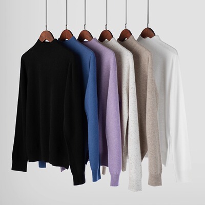 无缝一体成型裸感轻盈打底羊绒衫