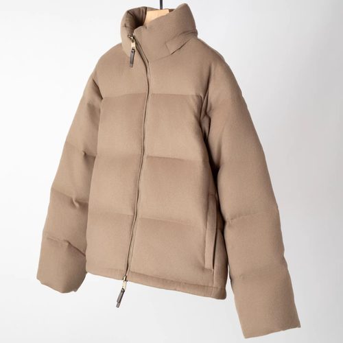 羊绒羊毛+90鹅绒立领短款羽绒服