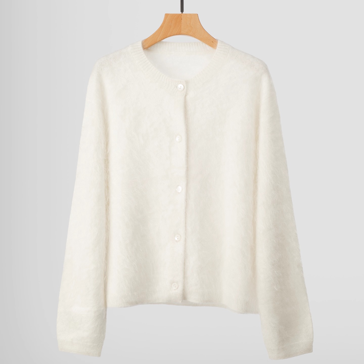 100%全羊绒拉毛拉绒开衫