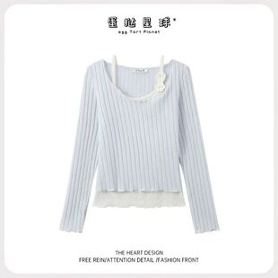 草莓粉丝专享 打底衫假两件秋冬季新款修身显瘦短款上衣女 CK023