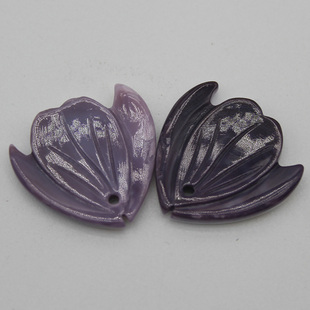 天然贝壳紫贝紫色鱼diy手链项链饰品配件