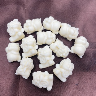 贝壳粉压象牙果色吞金兽DIY手机链项链饰品配件