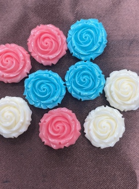 贝壳粉压双面玫瑰花16mmDIY手链项链饰品配件