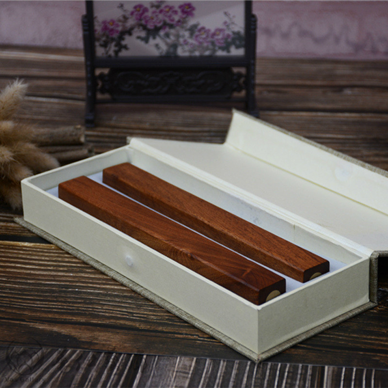 黄铜镶嵌红木酸枝镇尺光滑素面实木镇纸文房四宝商务年会礼品定制