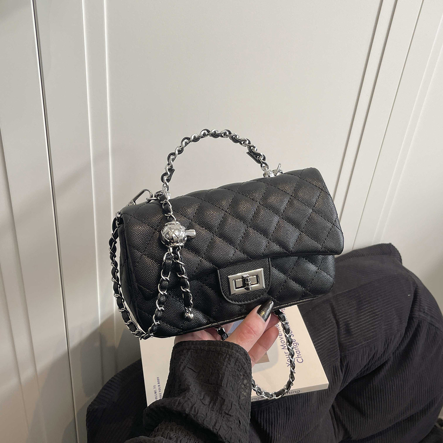 2026新款小香风包包女时尚菱格链条女包超火精致单肩斜挎小方包