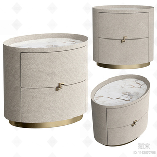 轻奢床头柜现代简约卧室床边柜设计师款 意式 家用收纳储物柜定制