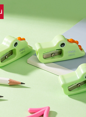 得力VB171鳄鱼卷笔刀(绿色)(24个/桶)小学生手动式铅笔卷笔器专用