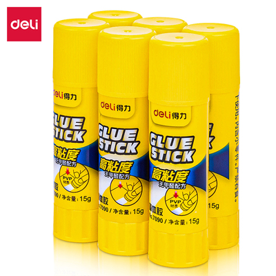 【6支装】得力6370固体胶高粘度15g胶棒强粘合固体胶粘贴固体胶棒