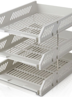 得力9209文件架三层文件筐组合式文件栏多层文件资料收纳deli办公