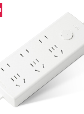 得力LX123(1.8)珠白系列延长线插座3+3_1.8米耐用2500w10A插线板