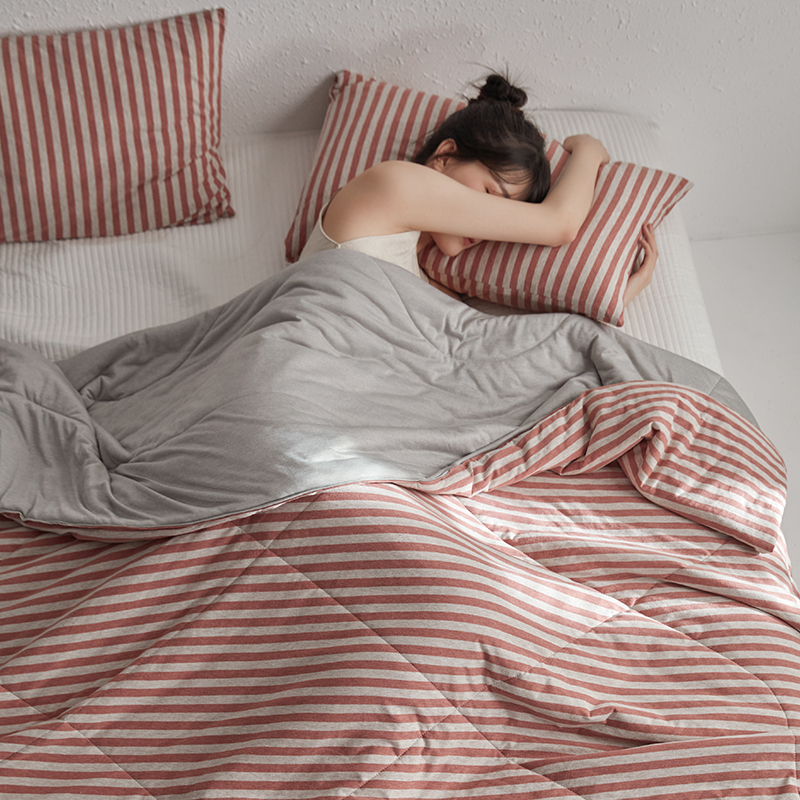 母婴级A类全棉天竺棉凉感夏被单双人针织棉空调被薄被子夏凉被芯