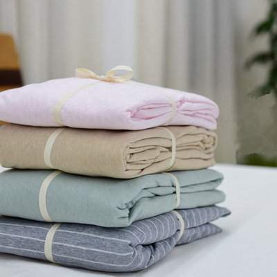 日式无印全棉天竺棉定做床罩床单