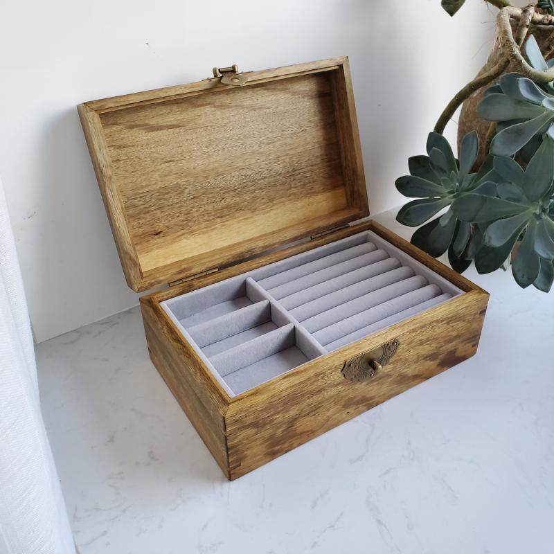素匠己木金丝楠实木首饰耳环收纳盒复古风高端收藏级结婚嫁妆礼品