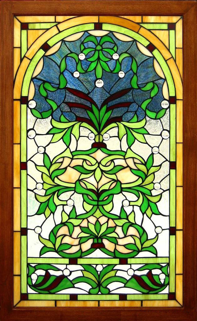 tiffany艺术玻璃玄关隔断屏风门芯吊顶天花教堂地中 绿色海蒂凡尼