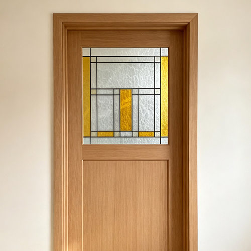 艺术玻璃法式马卡龙蒂凡尼水纹彩色银波纹正方压花黄色简约小门芯