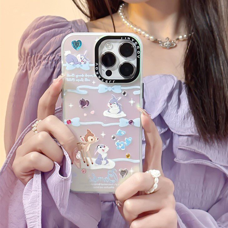 IPHONE15PRO에 적합한 재미있는 레이저 토끼 APPLE 14PROMAX 보호 커버 15 새로운 13|12 낙하 방지