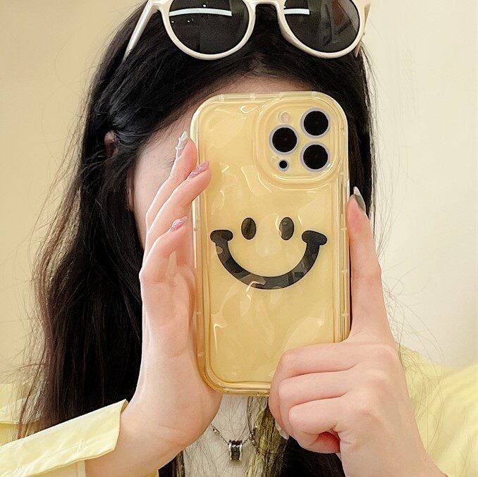IPHONE15PRO 사과 14PROMAX 보호 커버 15 새로운 13|12 낙하 방지에 적합한 일본과 한국의 따뜻한 미소